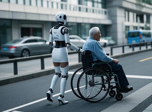 服务机器人在昼夜循环中守护人类生活